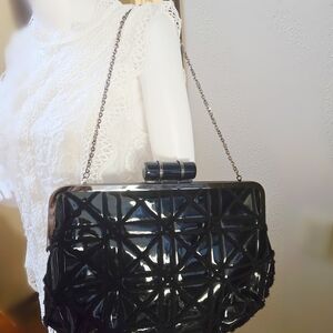 Big Buddha Black Geometric Shoulder Bag